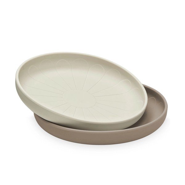 Beežid silikoonist laste taldrikud 2tk komplektis ø 18,5 cm Earth - Cam Cam Copenhagen