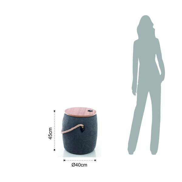 Hall pouf koos hoiuruumiga Barril - Tomasucci-image-4