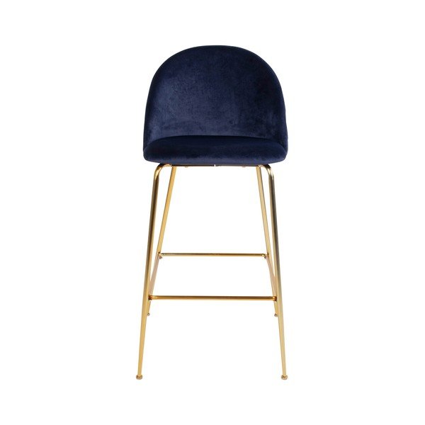 Komplekt 2 sinist baaritooli, sametist polsterdusega, messingist jalad. Lausanne - House Nordic-image-1