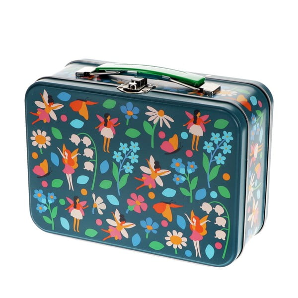 Tumesinine metallist lastekohver 19x8x17 cm Fairies in the Garden - Rex London-image-4