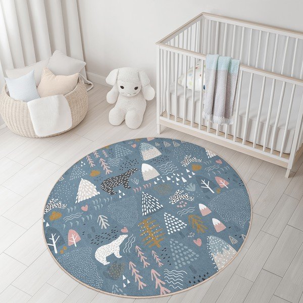 Sinine pestav laste mänguvaip ø100 cm Forest Land - Mila Home-image-2