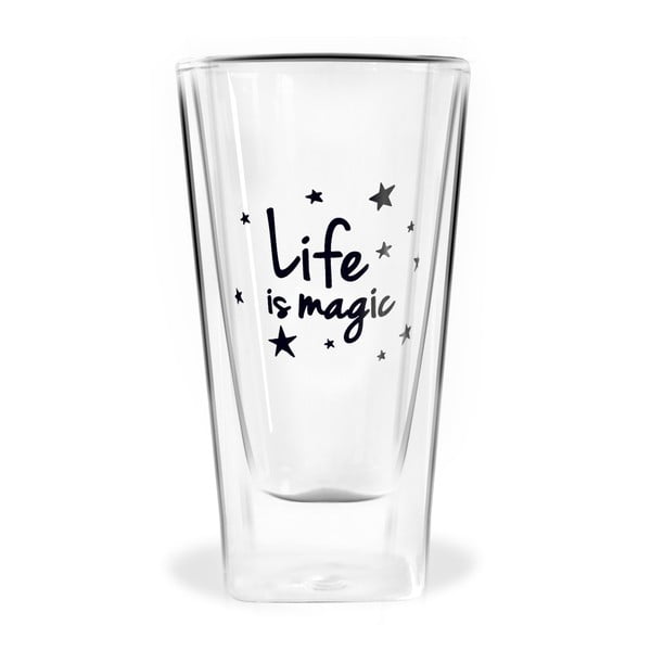 Dvoustěnná sklenice Vialli Design Life Is Magic, 300 ml