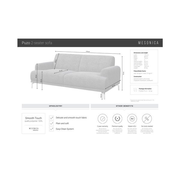 Antratsiithall diivan , 170 cm Puzo - MESONICA-image-4