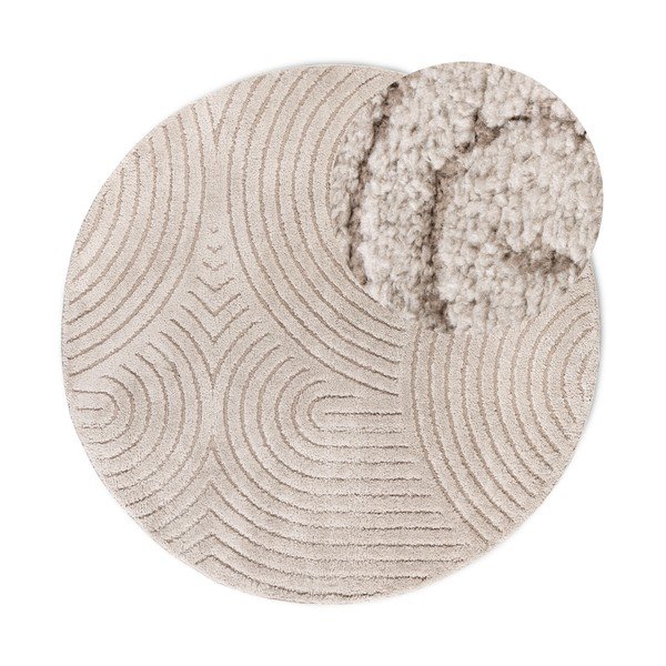 Helepruun ümmargune vaip ø 160 cm Panglao New York Taupe - Elle Decoration