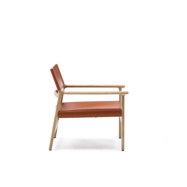 Konjakipruuni nahast tugitool Jan - Kave Home-image-3