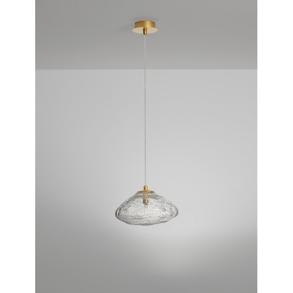 Messingist värvi klaasist ripplamp, läbimõõduga 26 cm King - Nova Luce-image-4