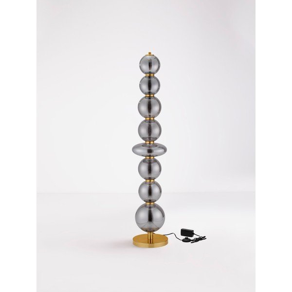 Hall metallist hämardatav LED-põrandalamp klaasist varjuga (kõrgus 140 cm) Navi - Nova Luce-image-4