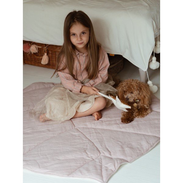 Heleroosa laste mängumatt Powder Pink - Moi Mili-image-4