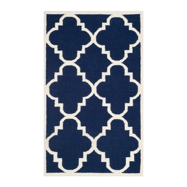 Modrý vlněný koberec Safavieh Alameda, 152 x 91 cm