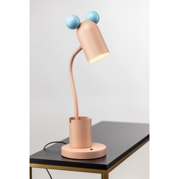 Helesinine-roosa laualamp metallist varjuga (kõrgus 50 cm) Mouse - GTV-image-1