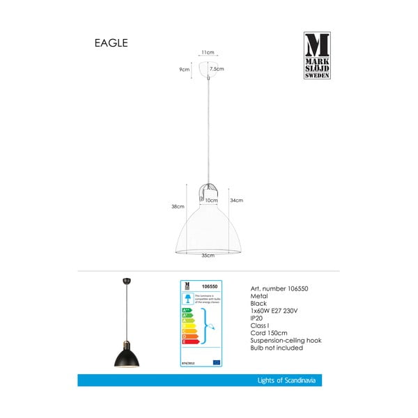 Must rippvalgusti Eagle - Markslöjd-image-1