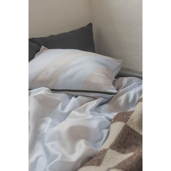 Helehall-beež puuvill-satiinist pikendatud voodipesu kaheinimesevoodile 200x220 cm Diagonal - Mette Ditmer Denmark-image-4