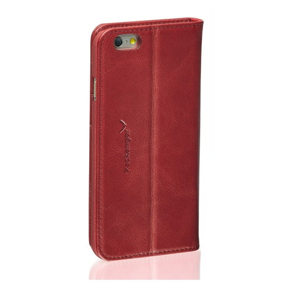 Tmavě červený kožený obal na iPhone 6/6S Packenger