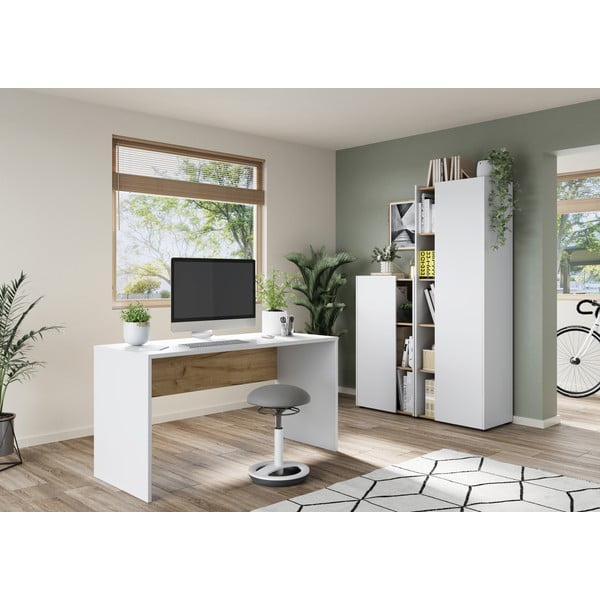 Valge töölaud 60x140 cm Hasselt - Germania-image-1