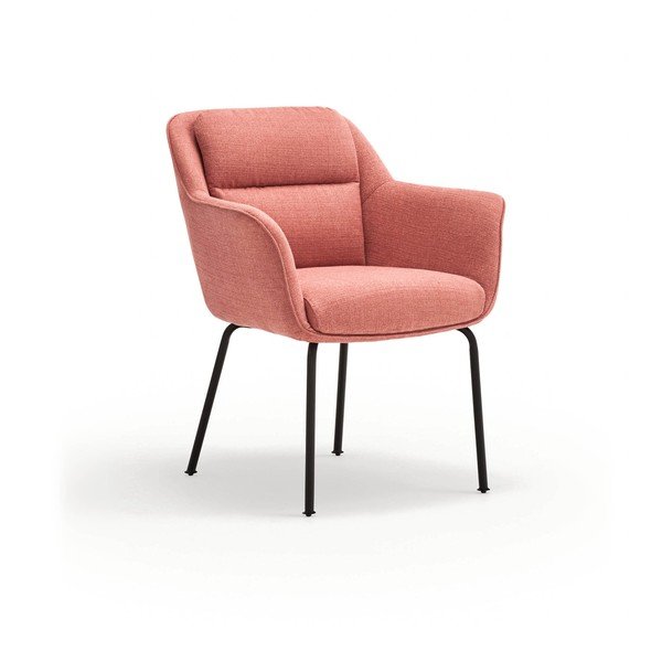 Roosa polsterdatud söögitool käetugedega Sadira - Teulat