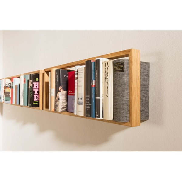 Knižní police z dubového dřeva das kleine b b2, výška 22 cm-image-3