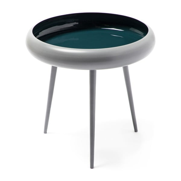 Šedo-tyrkysový odkládací stolek 360 Living Vaiva, ⌀ 49 cm