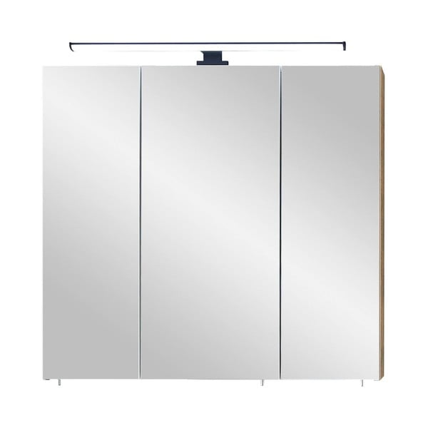 Pruun rippuv vannitoakapp koos peegliga 75x70 cm Set 374 - Pelipal
