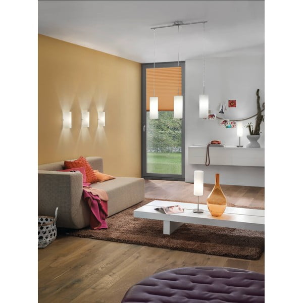 Valge-hõbedane rippvalgusti klaasist varjuga TROY 3 - EGLO-image-3