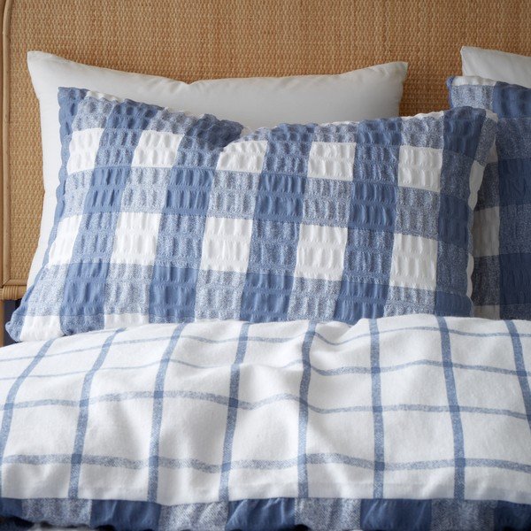 Sinine flanell voodipesu kaheinimesevoodile 200x200 cm Gingham Check - Catherine Lansfield-image-3
