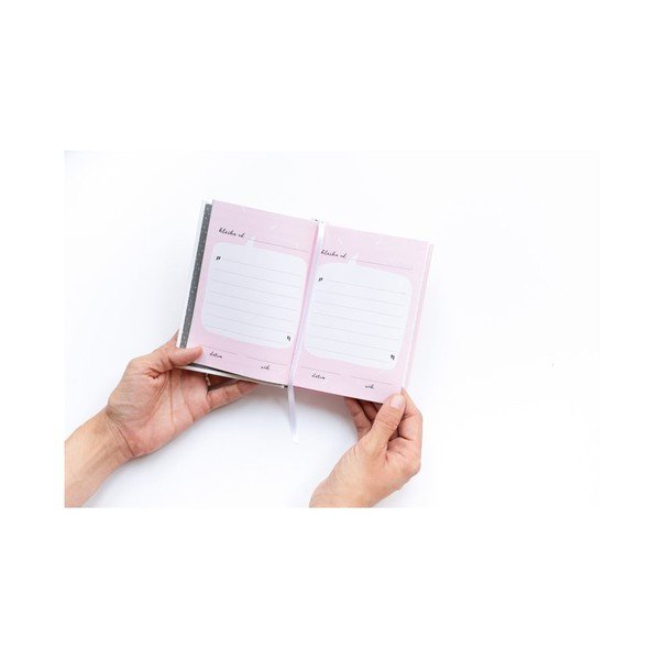 Růžový zápisník se záložkou na dětské hlášky Bloque.-image-2