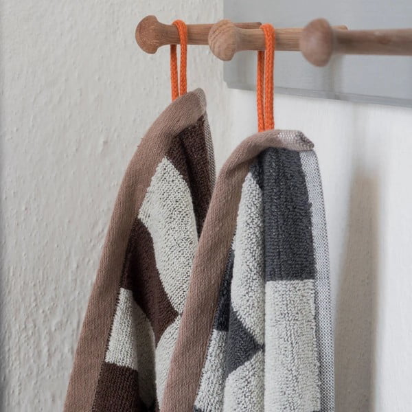 Pruun orgaanilisest puuvillast froteerätik 50x90 cm Retro - Mette Ditmer Denmark-image-2