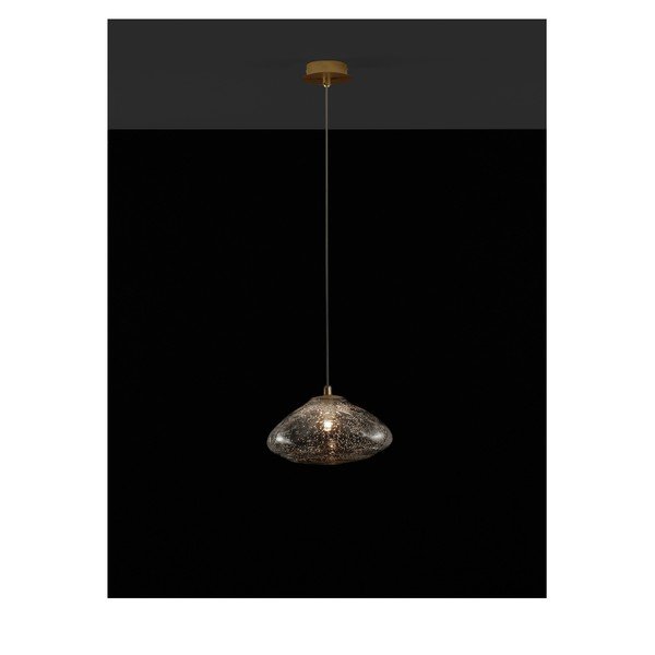 Messingist värvi klaasist ripplamp, läbimõõduga 26 cm King - Nova Luce-image-2