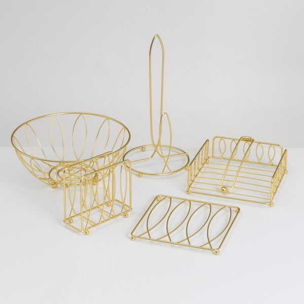 Kuldne metallist majapidamispaberi hoidja ø 16 cm - Casa Selección-image-1