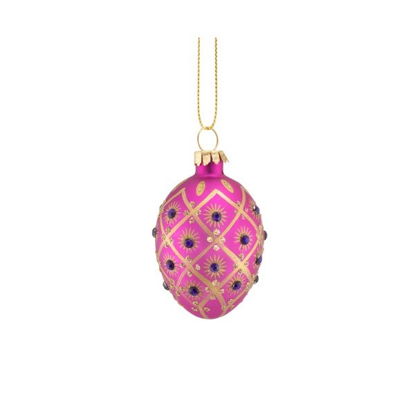 Klaasist jõulukuulid, 4 tk, 4 cm Diamante Oval – Sass & Belle-image-1