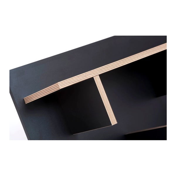 Musta värvi seinariiuli süsteem, laius 90 cm Bern - TemaHome-image-2