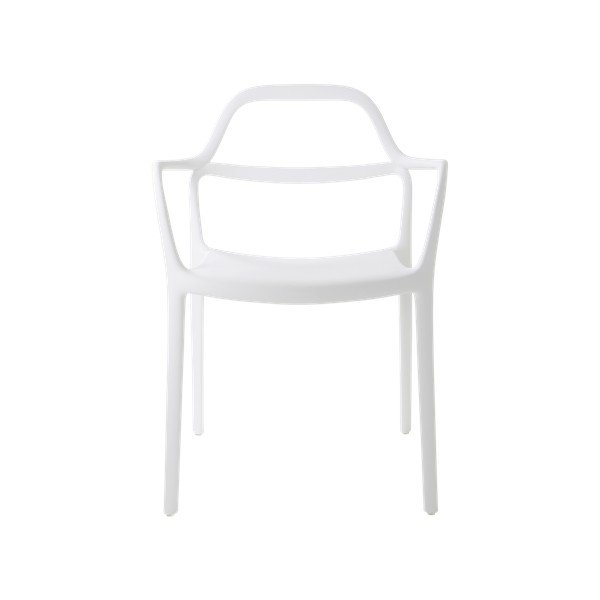 Valged plastmassist söögitoolid käetugedega/virnastatavad, 2 tk komplektis Karlaby - Jotex-image-3