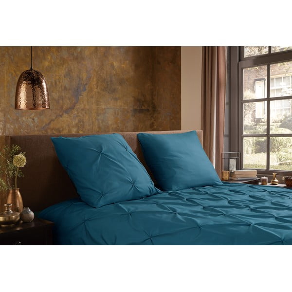 Petrooleumivärvi pikendatud mikrokiust voodipesu kaheinimesevoodile 200x220 cm Pure Elegance - Good Morning-image-1