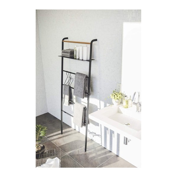 Must riidehoidja koos riiuliga Redel Tower - YAMAZAKI-image-1