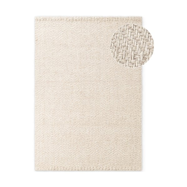 Kreem-elevandiluu värvi käsitsi kootud villasegust vaip 200x290 cm Majoli - Elle Decoration