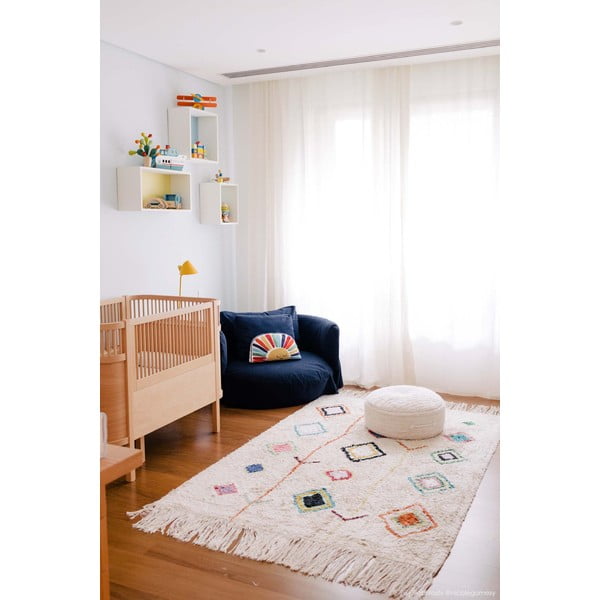 Kreem pestav käsitsi kootud puuvillane vaip 140x200 cm Kaarol - Lorena Canals-image-1