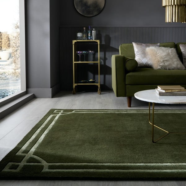 Tumeroheline käsitsi kootud villane vaip 160x230 cm Gatsby - Flair Rugs-image-1