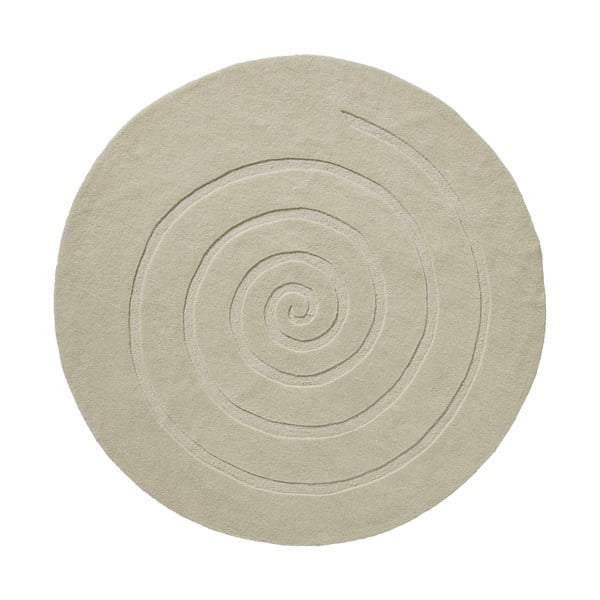 Kreemjas valge villane vaip , ⌀ 180 cm Spiral - Think Rugs