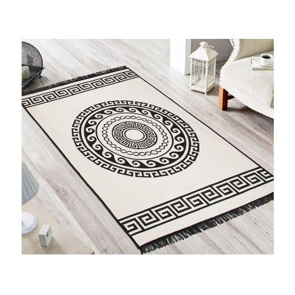 Beež ja must kahepoolne vaip Mandala, 120 x 180 cm - Cihan Bilisim Tekstil-image-2