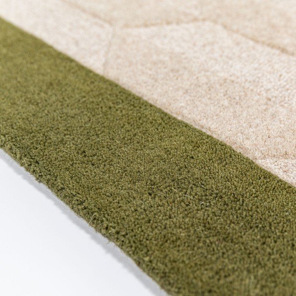 Roheline/naturaalne käsitsi kootud villane vaip 120x170 cm Apex Border Wool - Flair Rugs-image-4
