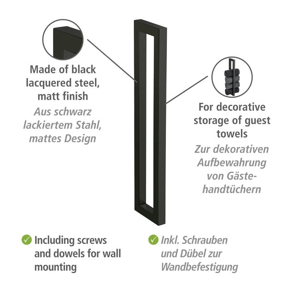 Seinale paigaldatav terasest rätikuhoidja Reitani - Wenko-image-3