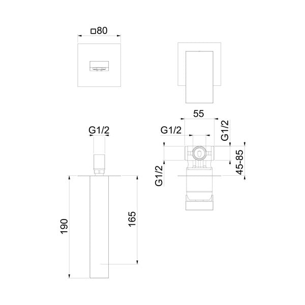 Hõbe seinasegisti (1 väljund) Latus - Sapho-image-4