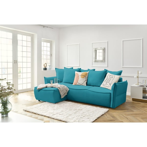 Türkiissinine nurgadiivanvoodi (vasak nurk) Leon – Bobochic Paris-image-1