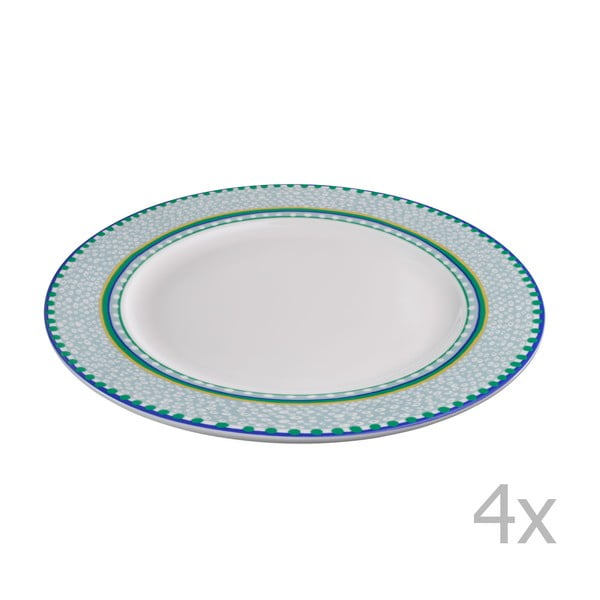 Sada 4 porcelánových talířů Oilily 27 cm, zelená