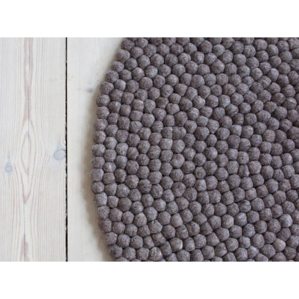 Pähklipruun pallivillane vaip , ⌀ 90 cm Ball Rugs - Wooldot