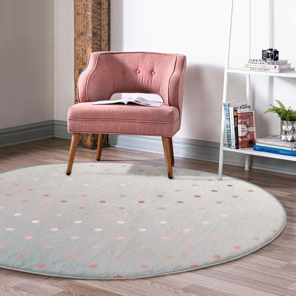 Hall-vasevärvi pestav ümmargune vaip, sobitub robottolmuimejaga ø 80 cm. Comfort - Mila Home-image-1