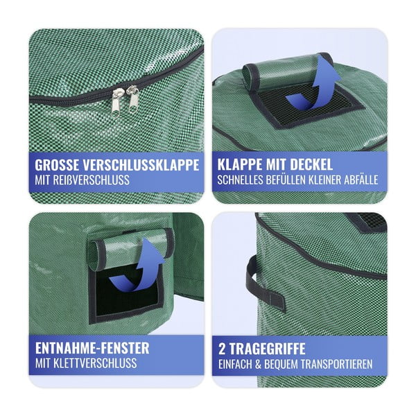 Rohelised kompostrid 2tk komplektis 125 l komplektis - Maximex-image-4