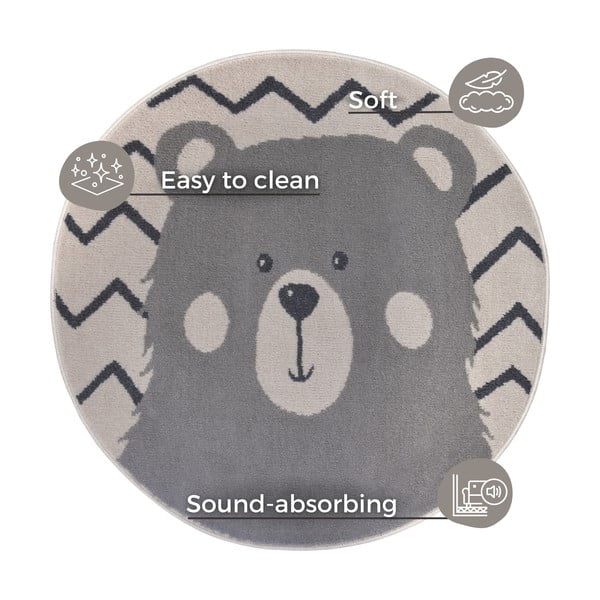 Hall laste vaip ø 140 cm Bear - Hanse Home-image-4