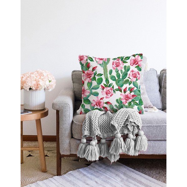 Puuvillasegust padjapüür Blooming Cactus, 55 x 55 cm - Minimalist Cushion Covers-image-2