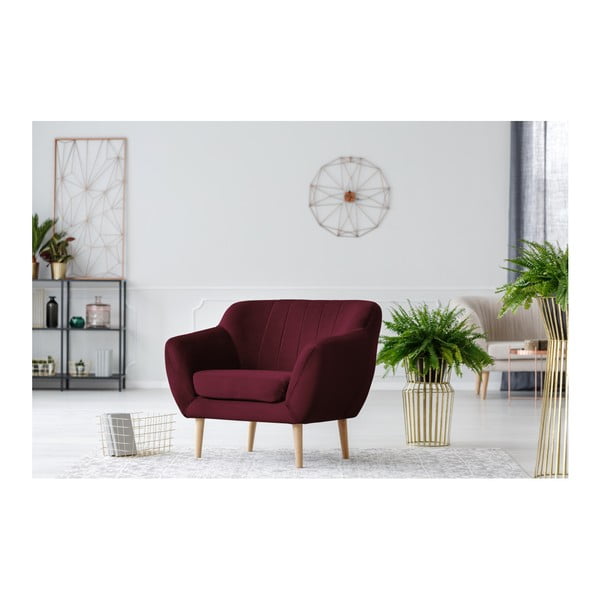 Vínově červené křeslo Mazzini Sofas Benito-image-2