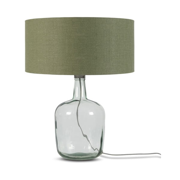 Stolní lampa s tmavě zeleným stínidlem a konstrukcí z recyklovaného skla Good&Mojo Murano, ⌀ 47 cm